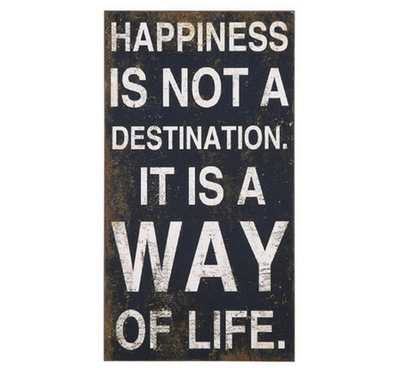 Happiness Is Not A Destination Sign